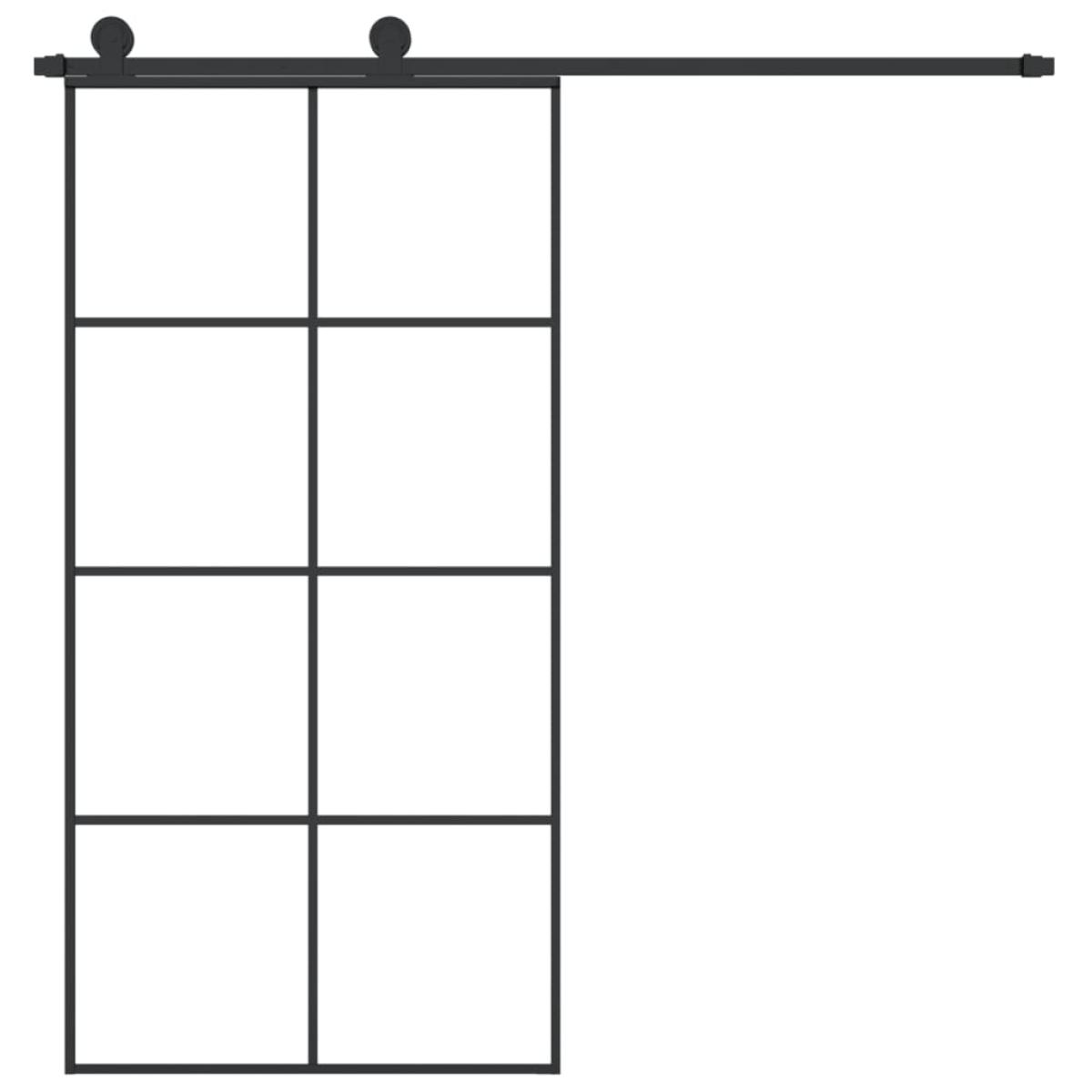Puerta corredera set herrajes vidrio ESG aluminio 102,5x205 cm