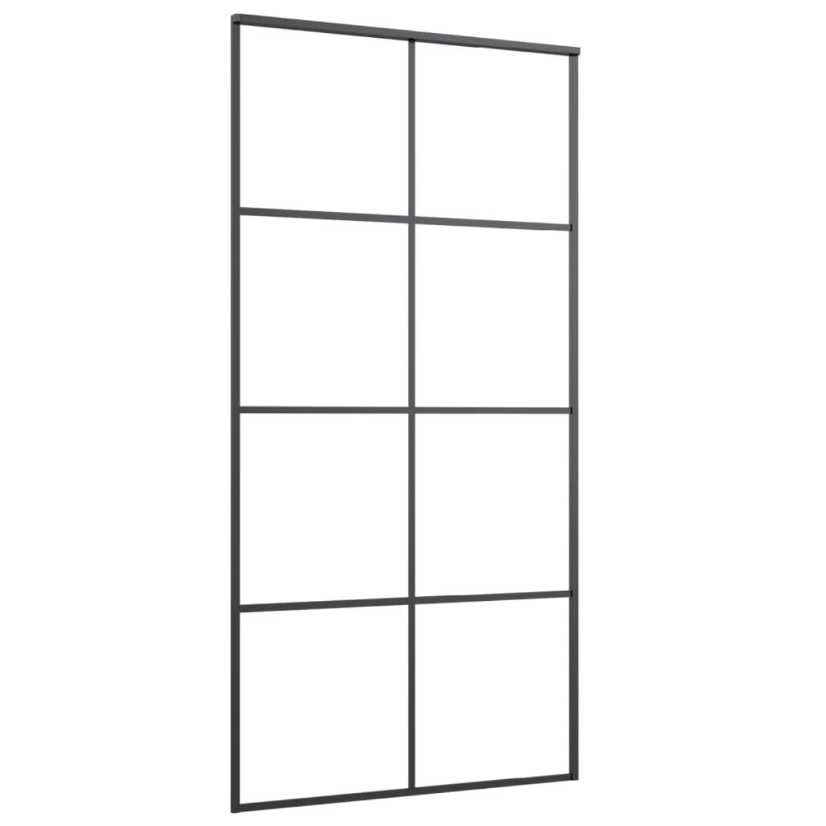 Puerta corredera set herrajes vidrio ESG aluminio 102,5x205 cm