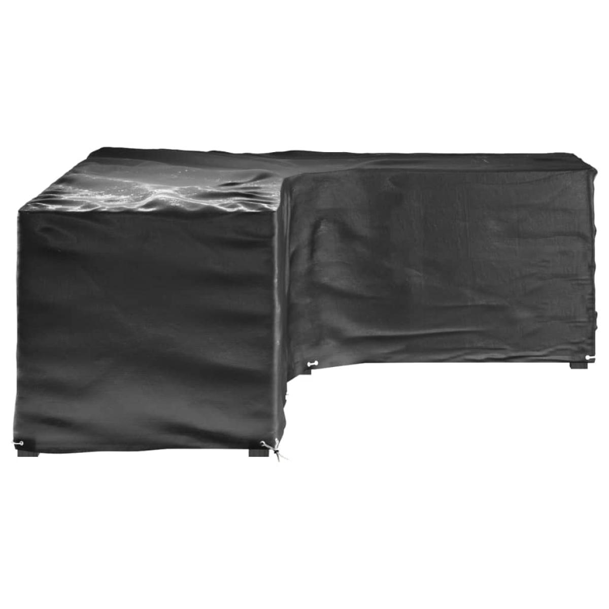 Fundas muebles jardín forma de L 2 uds 18 ojales 285x220x80 cm