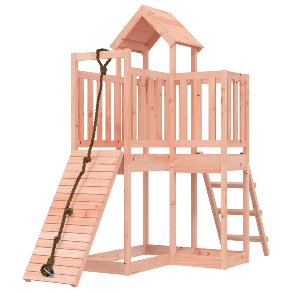 Casita infantil con pared de escalada madera abeto Douglas
