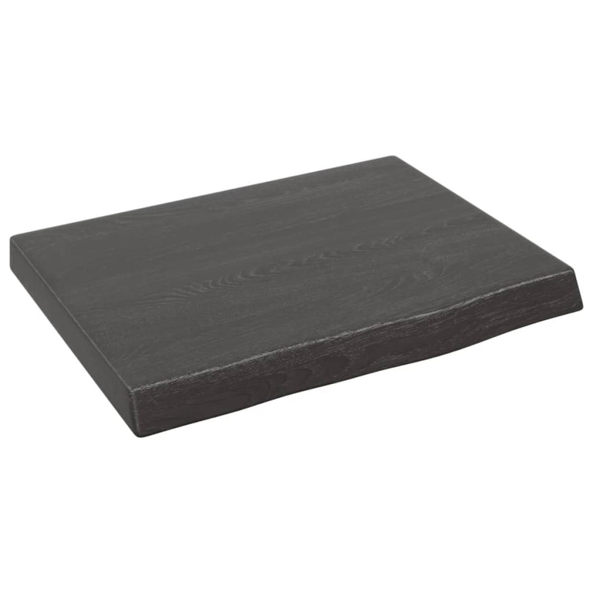 Encimera de baño madera maciza tratada gris oscuro 40x30x4 cm