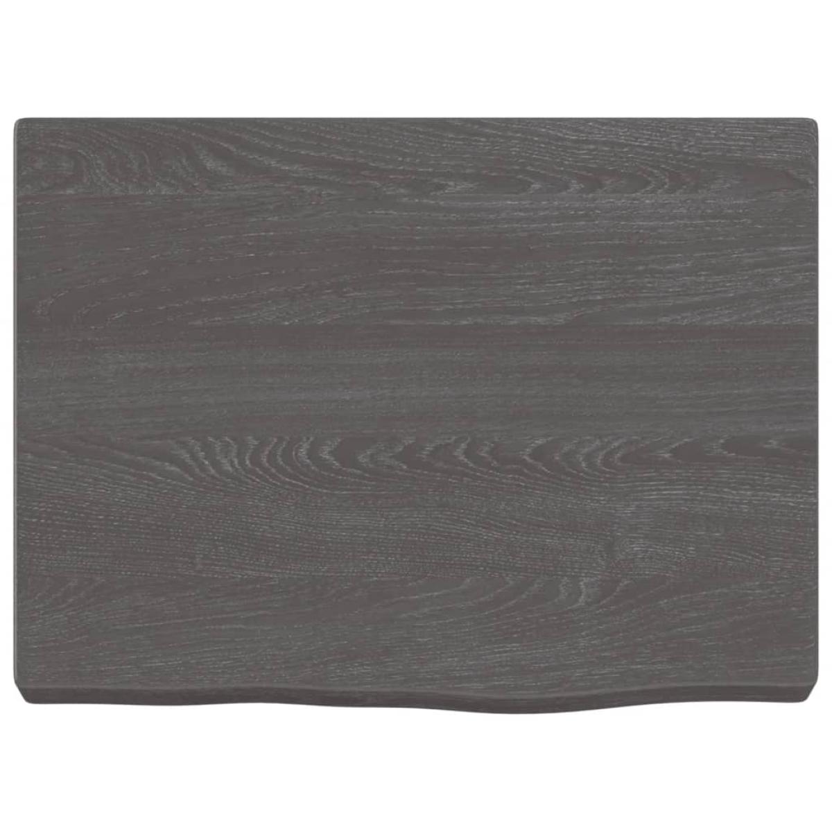 Encimera de baño madera maciza tratada gris oscuro 40x30x4 cm