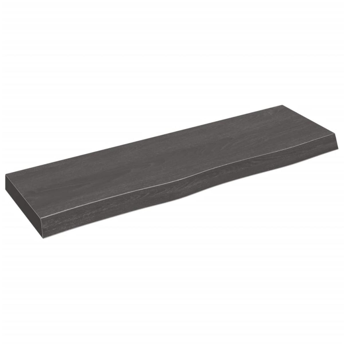 Encimera de baño madera maciza tratada gris oscuro 100x30x6 cm