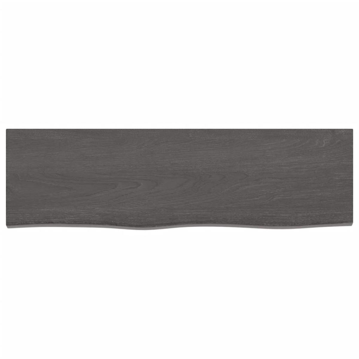 Encimera de baño madera maciza tratada gris oscuro 100x30x6 cm