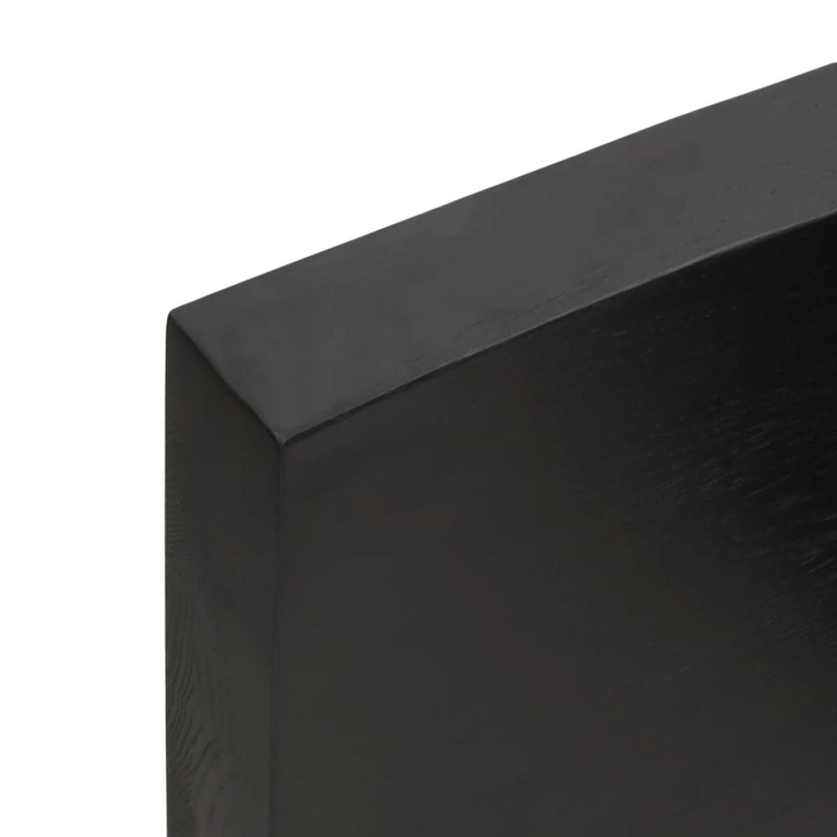 Encimera de baño madera maciza tratada gris oscuro 100x30x6 cm