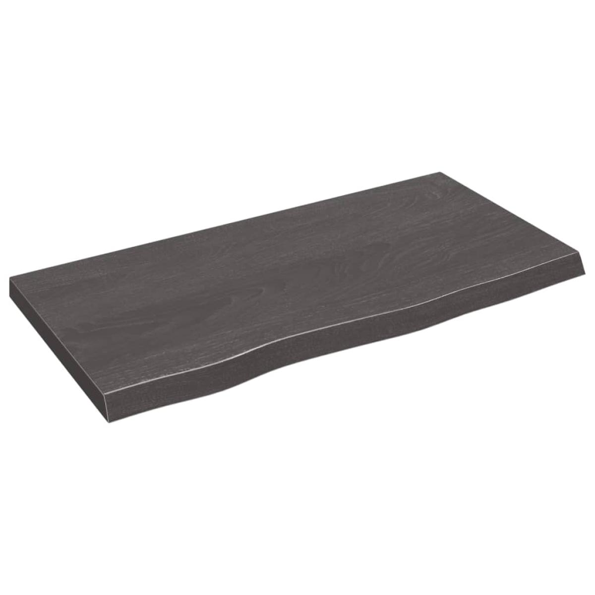 Tablero de mesa madera de roble tratada gris oscuro 80x40x4 cm