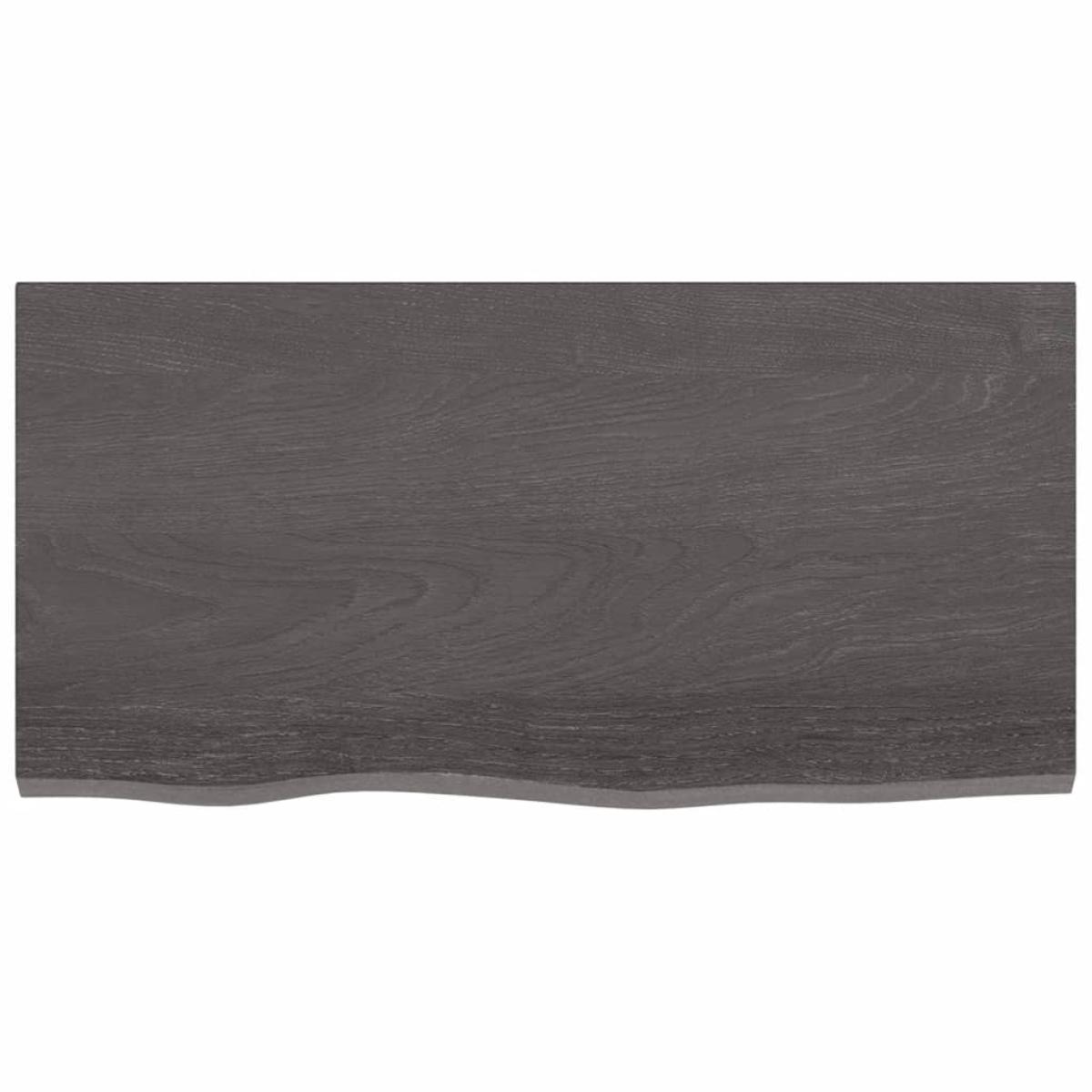 Tablero de mesa madera de roble tratada gris oscuro 80x40x4 cm