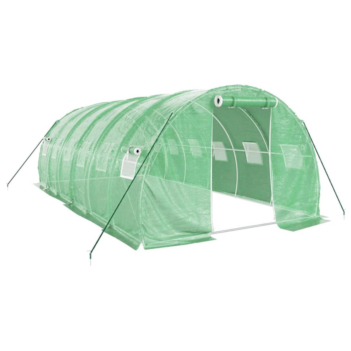 Invernadero con estructura de acero verde 18 m² 6x3x2 m