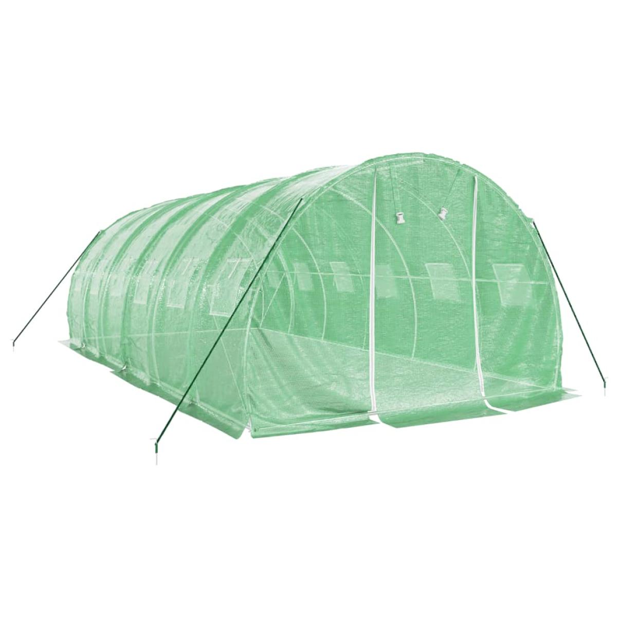 Invernadero con estructura de acero verde 18 m² 6x3x2 m