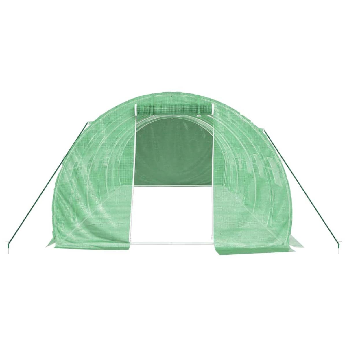 Invernadero con estructura de acero verde 18 m² 6x3x2 m