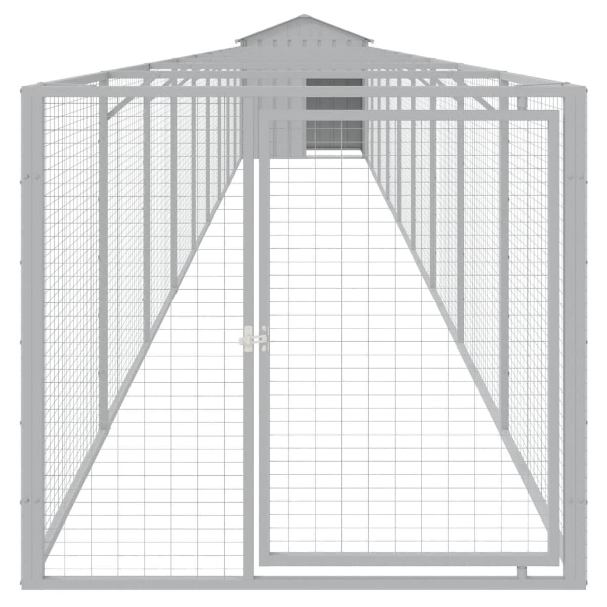 Caseta perro tejado acero galvanizado gris claro 117x1017x123cm