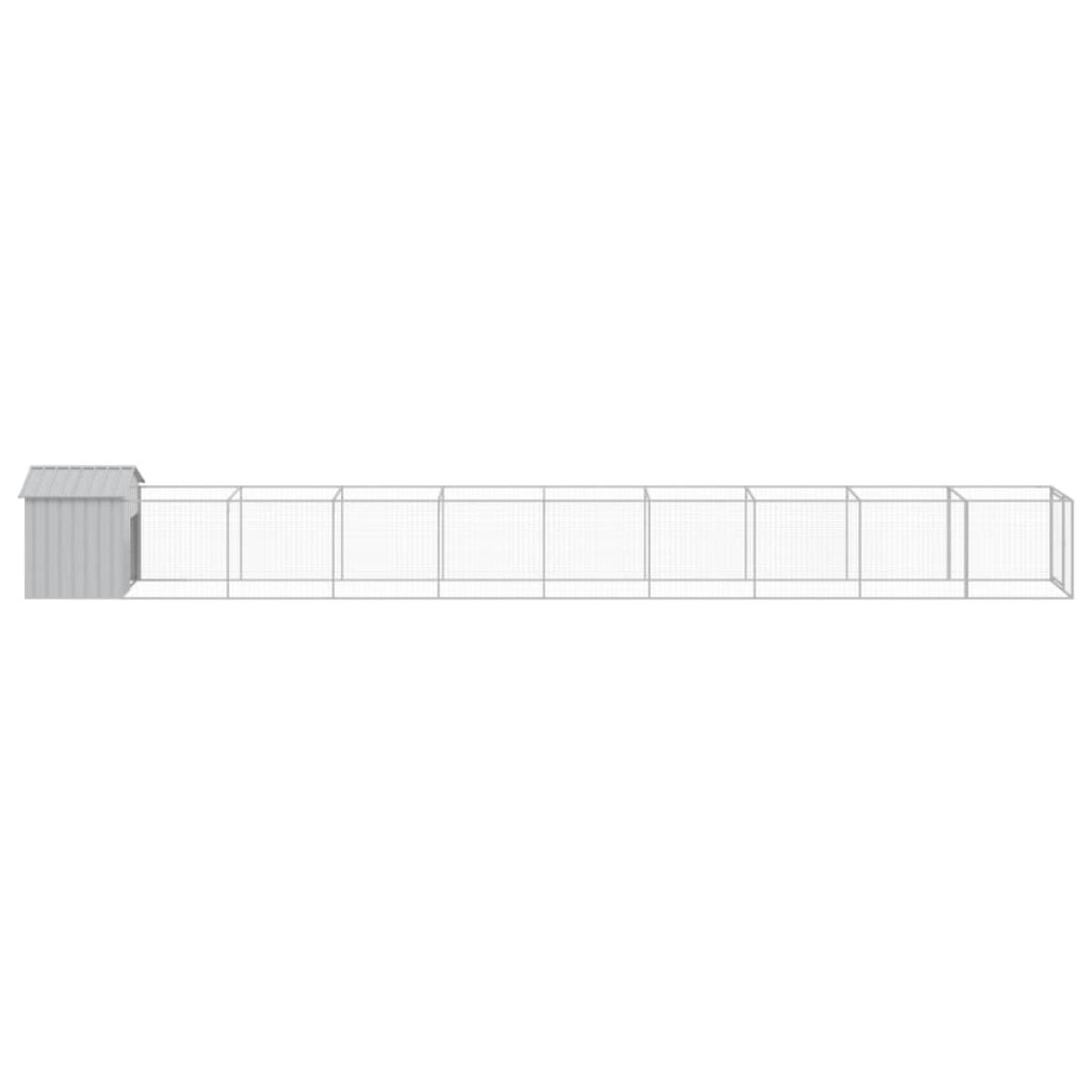 Caseta perro tejado acero galvanizado gris claro 117x1017x123cm