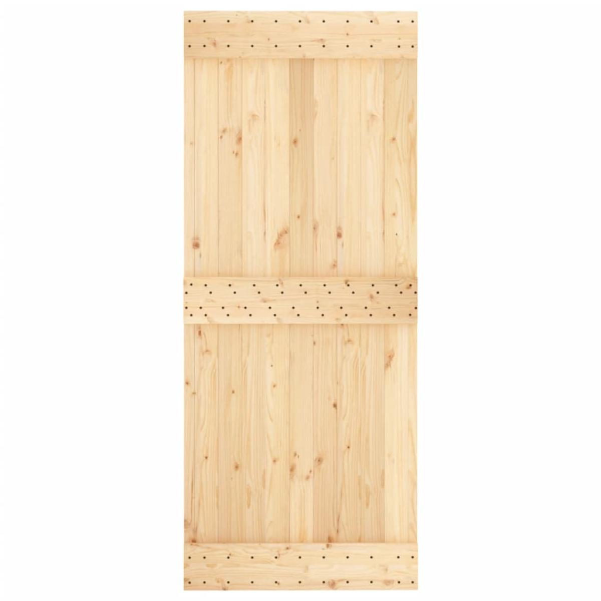 Puerta corredera con herrajes madera maciza de pino 85x210 cm