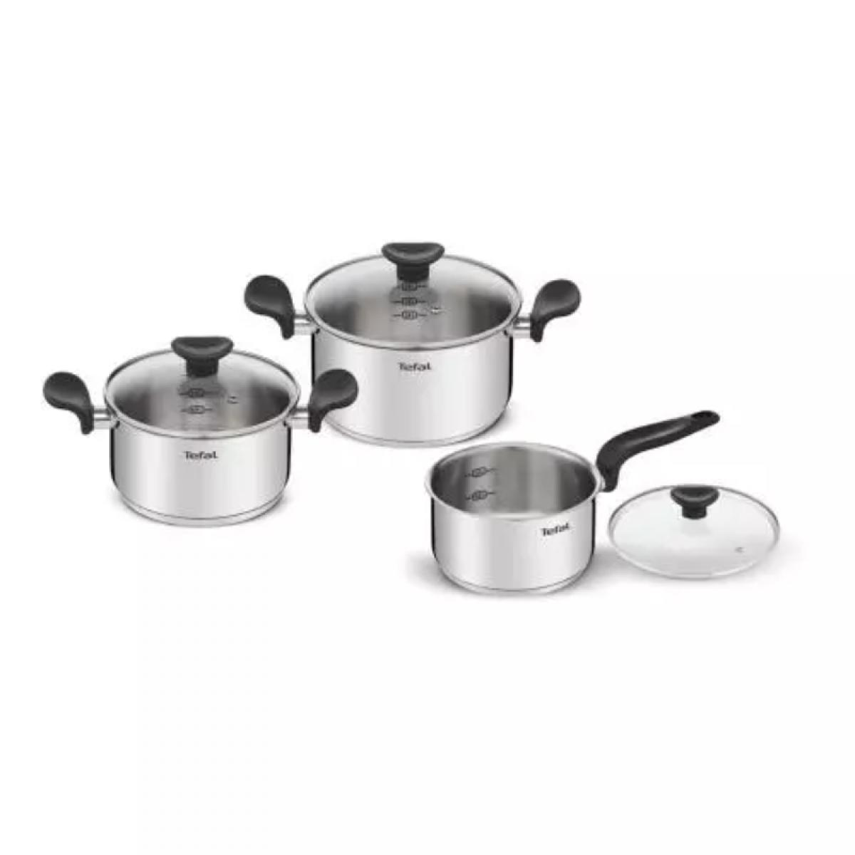 SET OLLAS TEFAL E308S674 OLLAS 18-20CM CACEROLA 16CM TAPAS CRISTAL