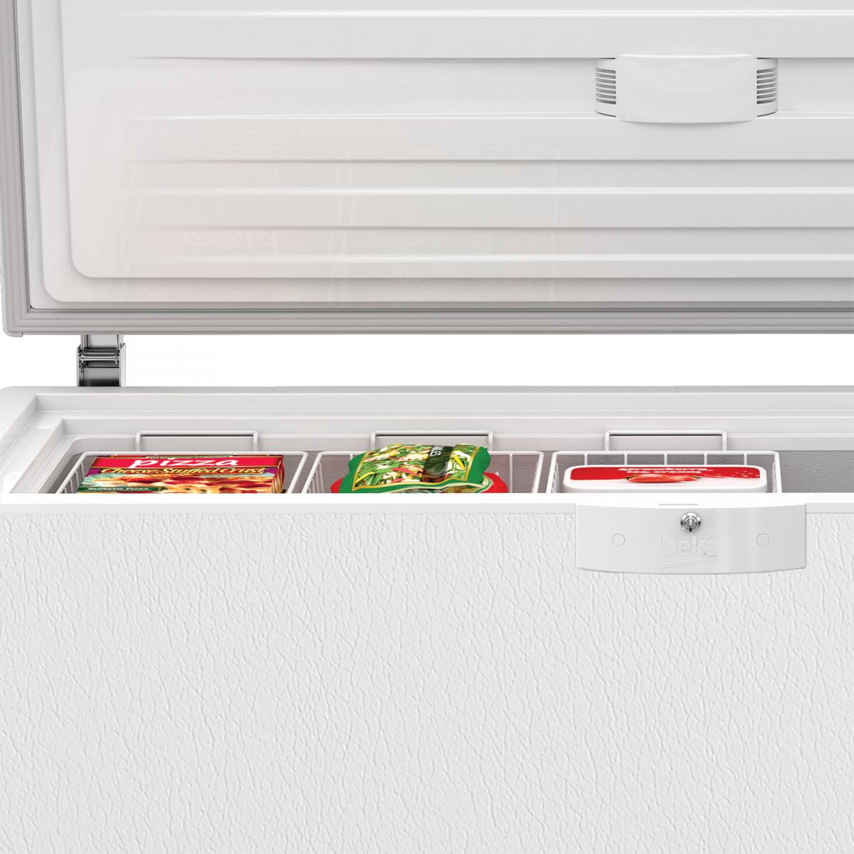 CONGELADOR HORIZONTAL BEKO HSM37540 129X67,5 CICLICO E 3CESTAS 360L BCO