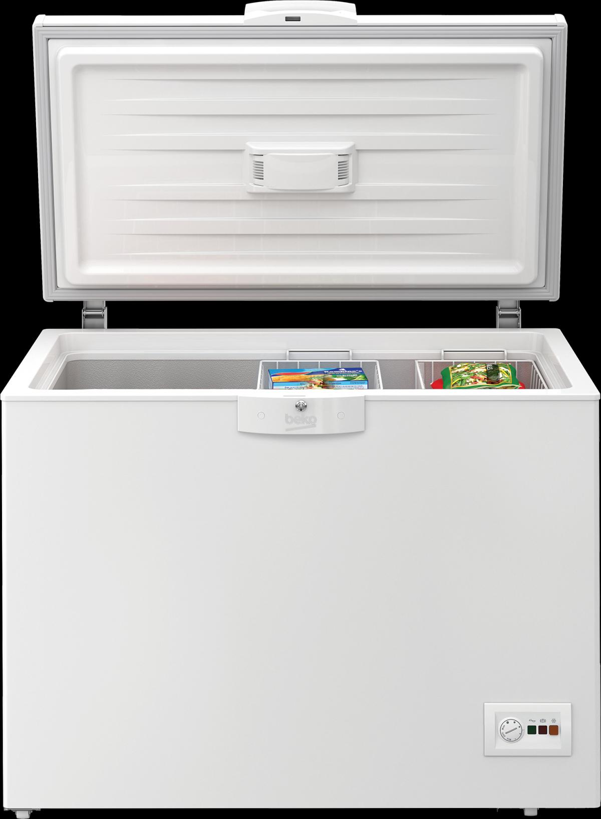 CONGELADOR HORIZONTAL BEKO HSM29540 110,5X67,5 CICLICO E 2CESTAS 298L BCO
