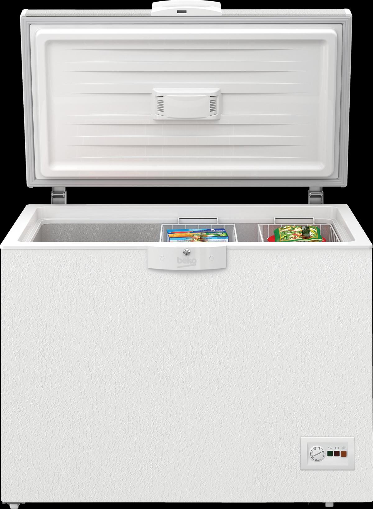 CONGELADOR HORIZONTAL BEKO HSM29540 110,5X67,5 CICLICO E 2CESTAS 298L BCO