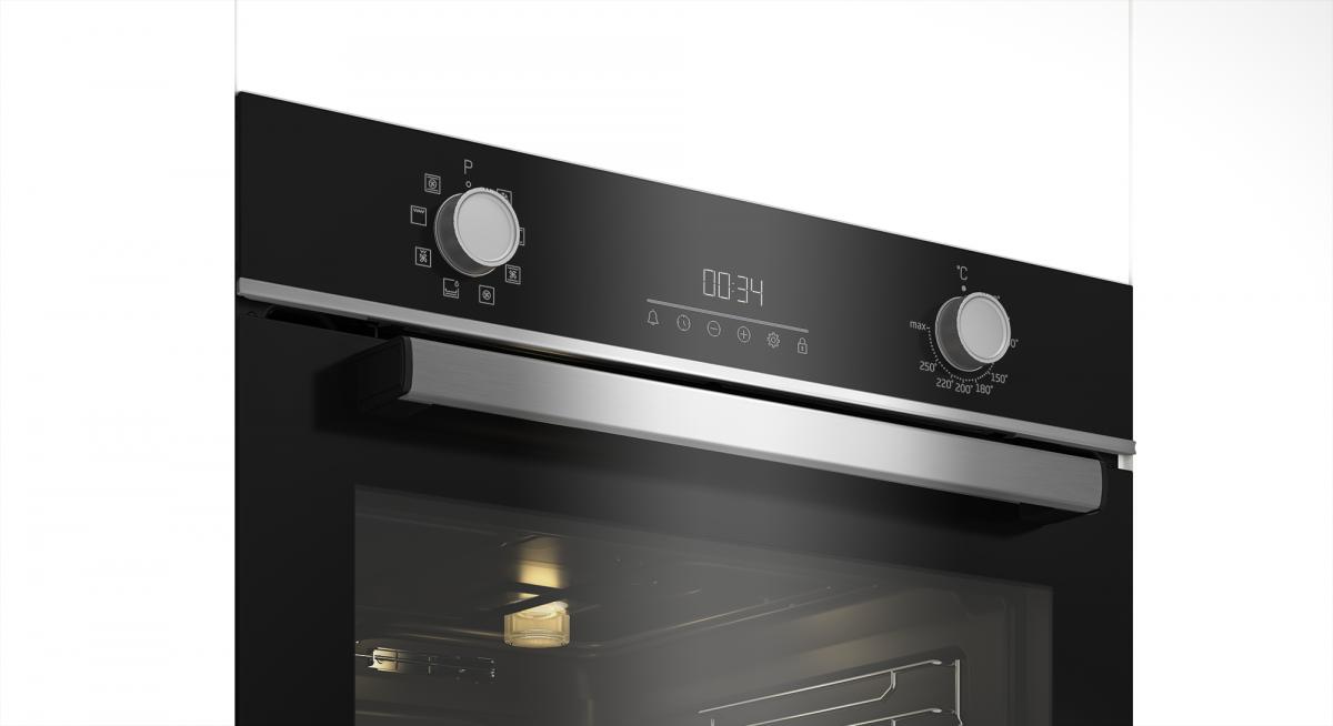 HORNO BEKO BBIM13300XD MULTIF.8 A 72L GUIA TELESC. HIDROLISIS NEGRO