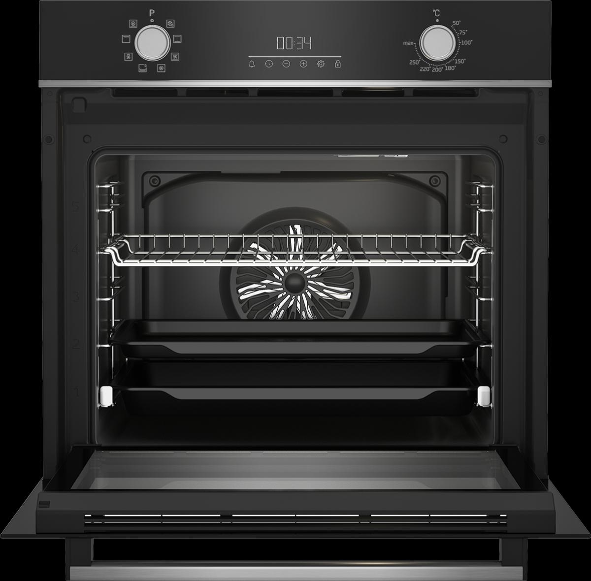 HORNO BEKO BBIM13300XD MULTIF.8 A 72L GUIA TELESC. HIDROLISIS NEGRO