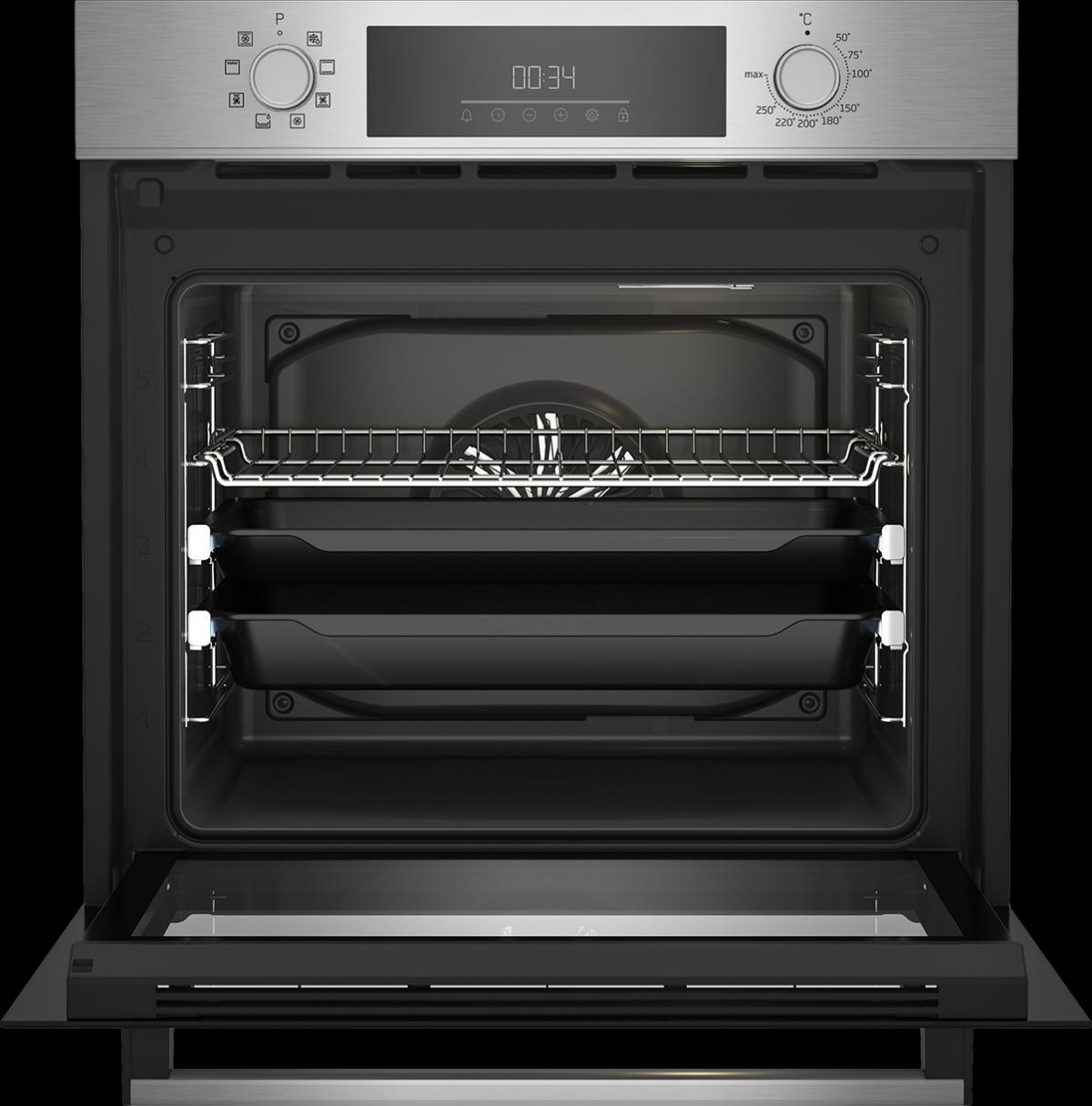 HORNO BEKO BBIM12301X MULT.8 A 3D 72L 2.GUIAS TELESC. HIDROLISIS INOX