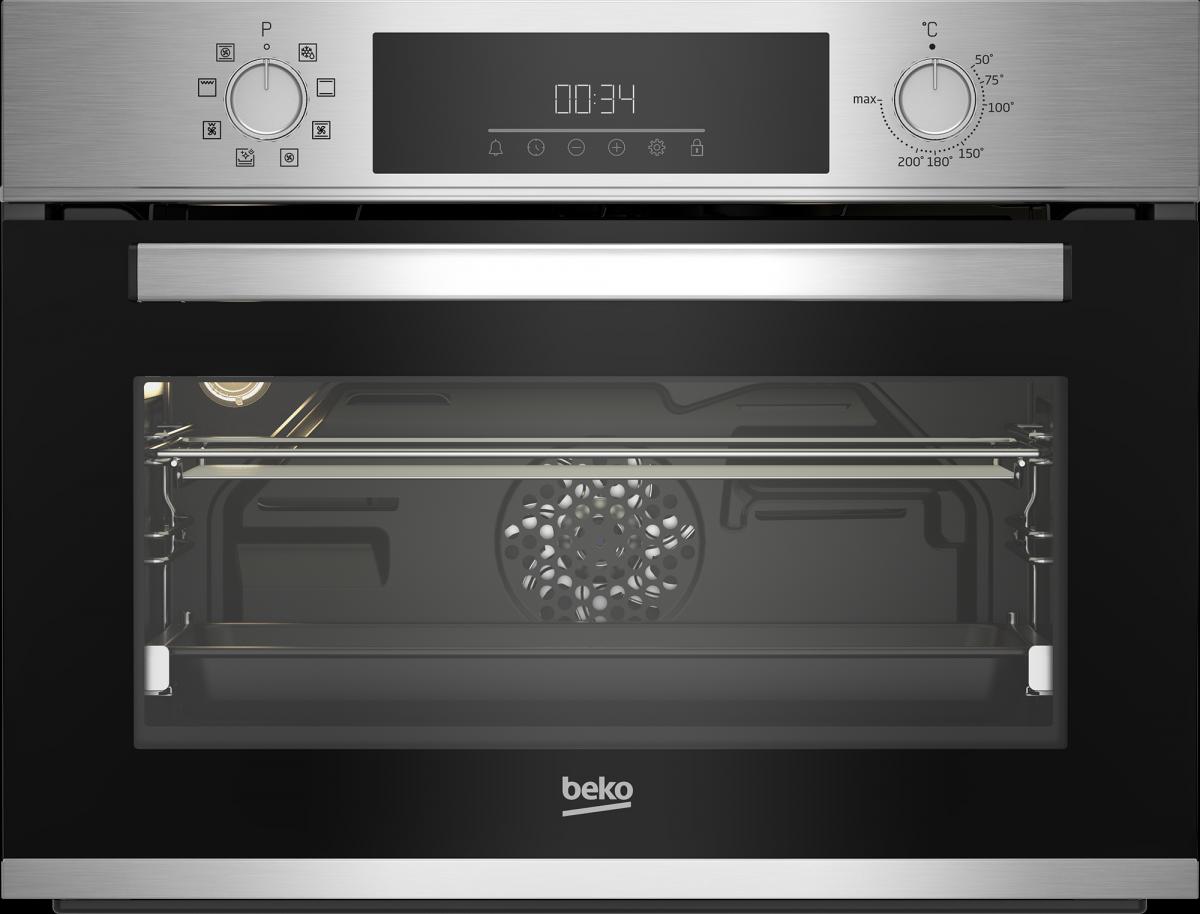 HORNO COMPACTO BEKO BBCM12300X MULTIF.8 3D GUIA TELESC. HIDROLISIS INOX