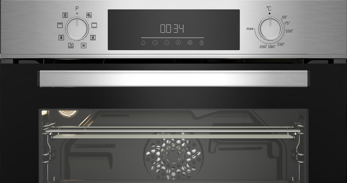 HORNO COMPACTO BEKO BBCM12300X MULTIF.8 3D GUIA TELESC. HIDROLISIS INOX