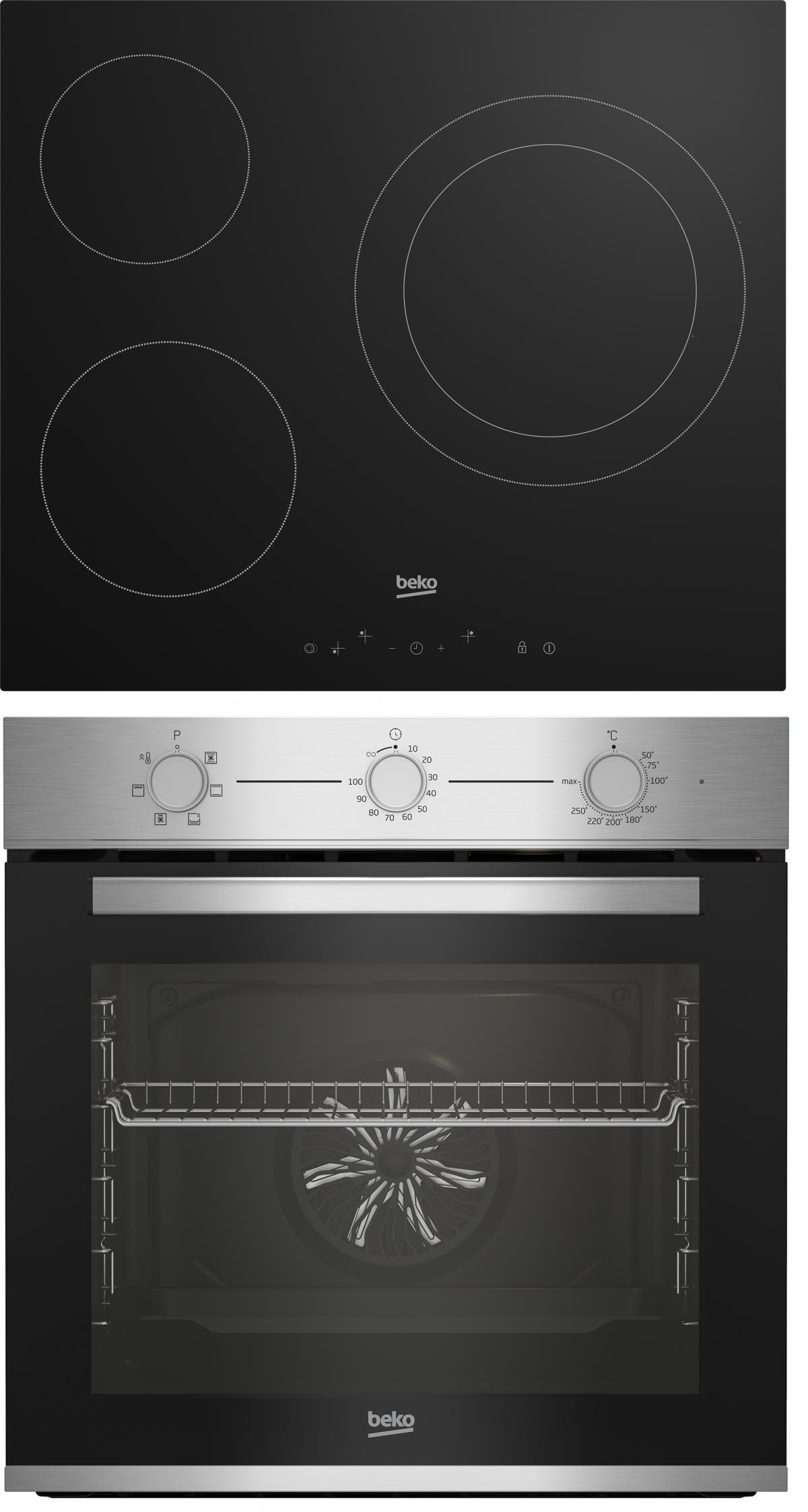 HORNO+VITRO BEKO BBSE12120XD MULTIF6.A INOX C-LIMPIEZA VAPOR