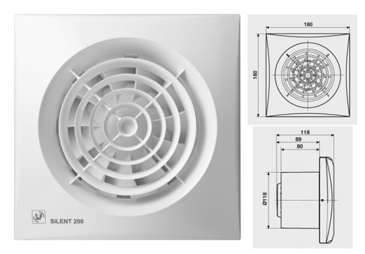 EXTRACTOR S&P SILENT  200CRZ BAÑO