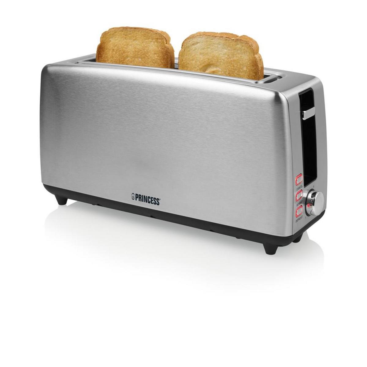 TOSTADOR PRINCESS 142405-PR LARGO ANCHO 1 RANURA 1000W INOX