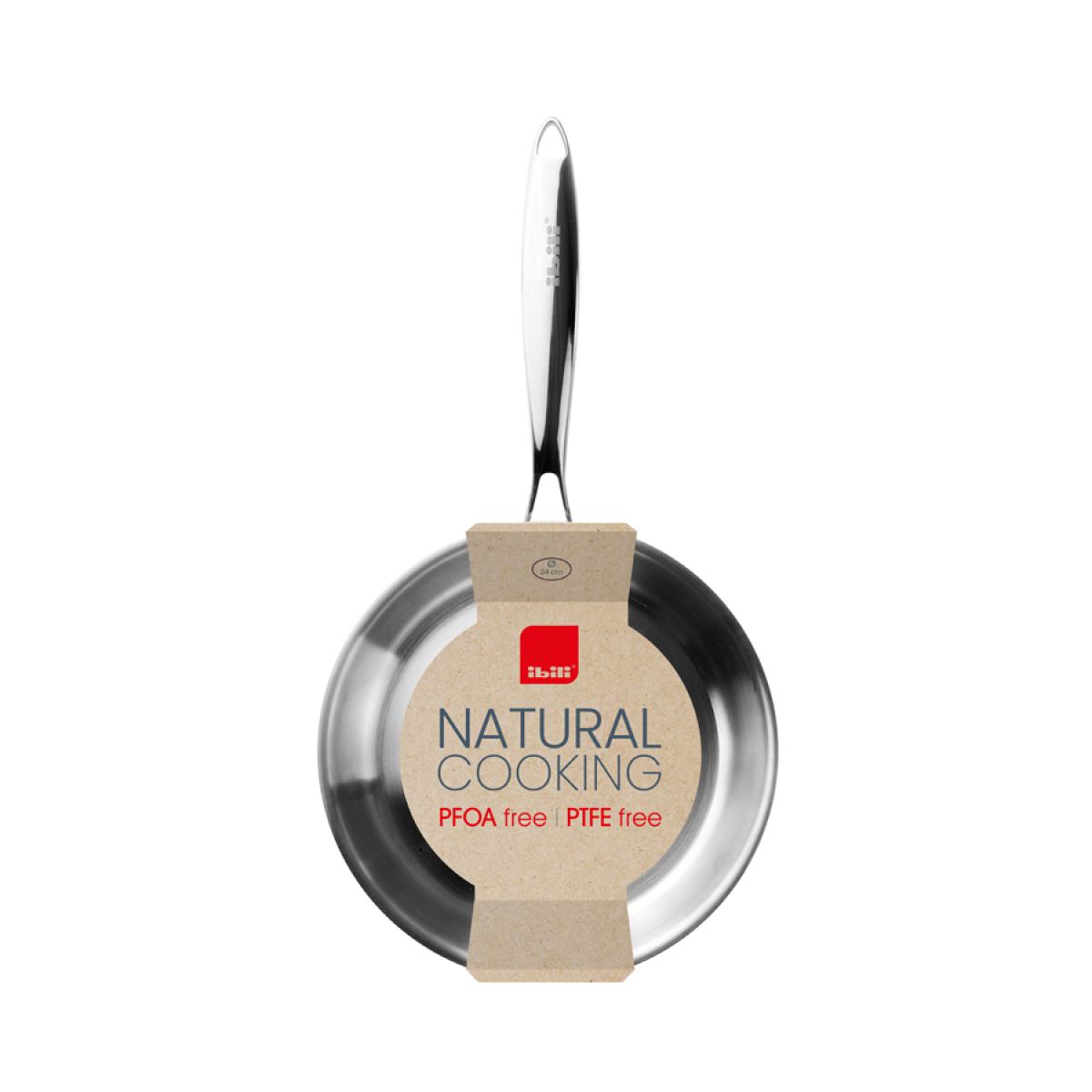 SARTEN IBILI 652924 TRIPLY NATURAL 24CM SIN ANTIADHERENTE INDUCCION