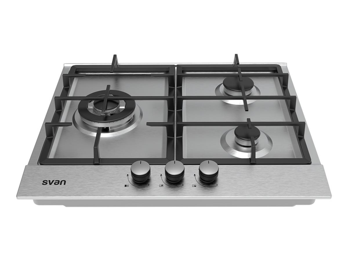 PLACA GAS SVAN SGW3600X 3F.WOK INOX