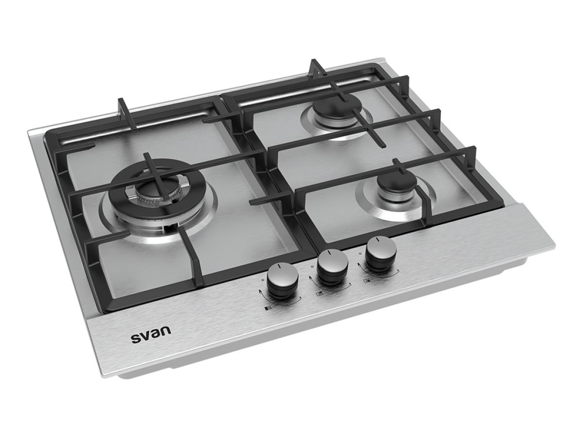 PLACA GAS SVAN SGW3600X 3F.WOK INOX