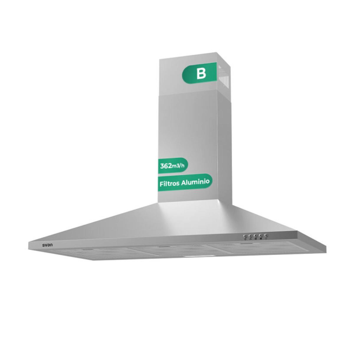 CAMPANA SVAN SCPP901BX 90CM B INOX 361,9M3-H