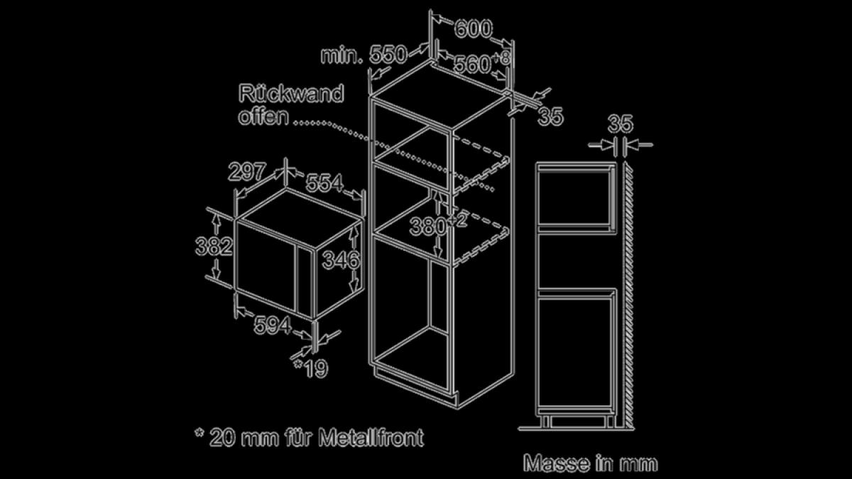 MICROONDAS INT. BOSCH BEL523MS0 20L C-GRILL INOX