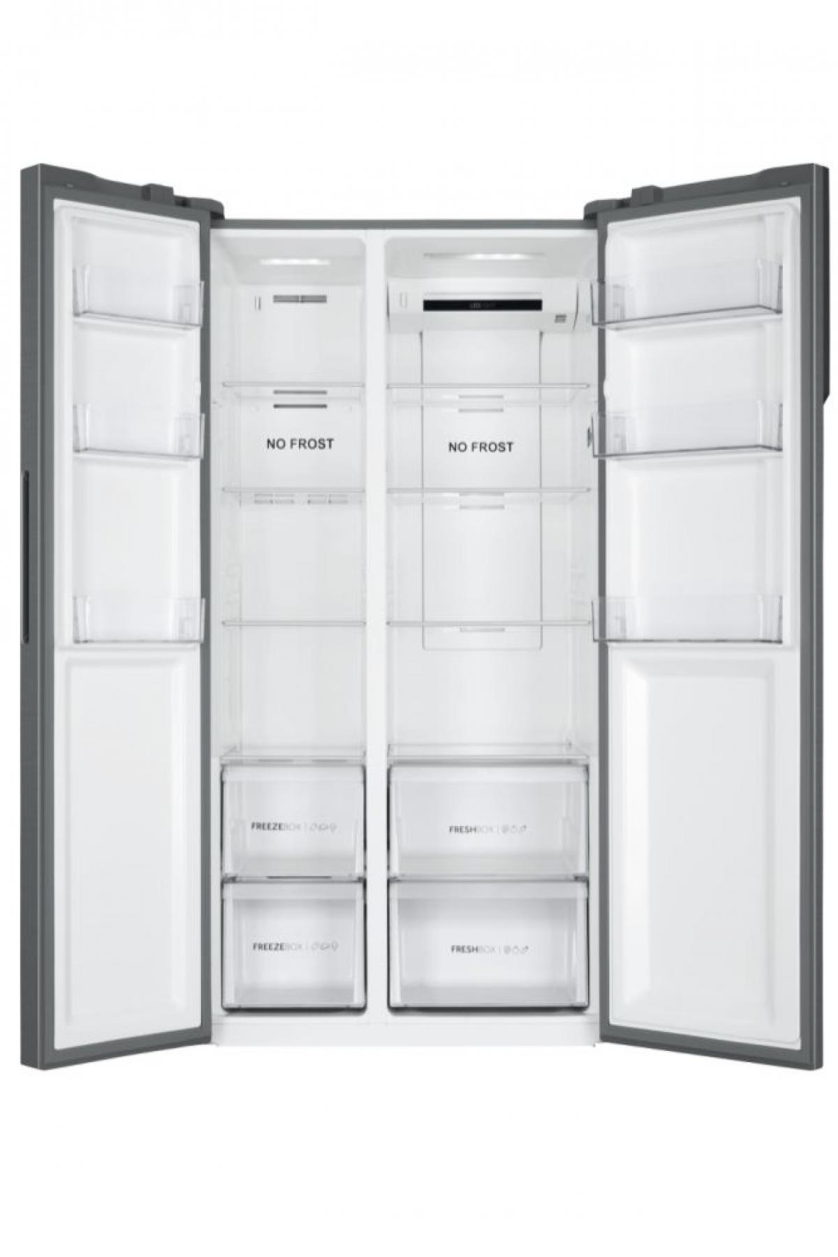 AMERICANO HAIER HSR3918ENPG 177.5X90.8 NF E INVERTER 528L PLATA