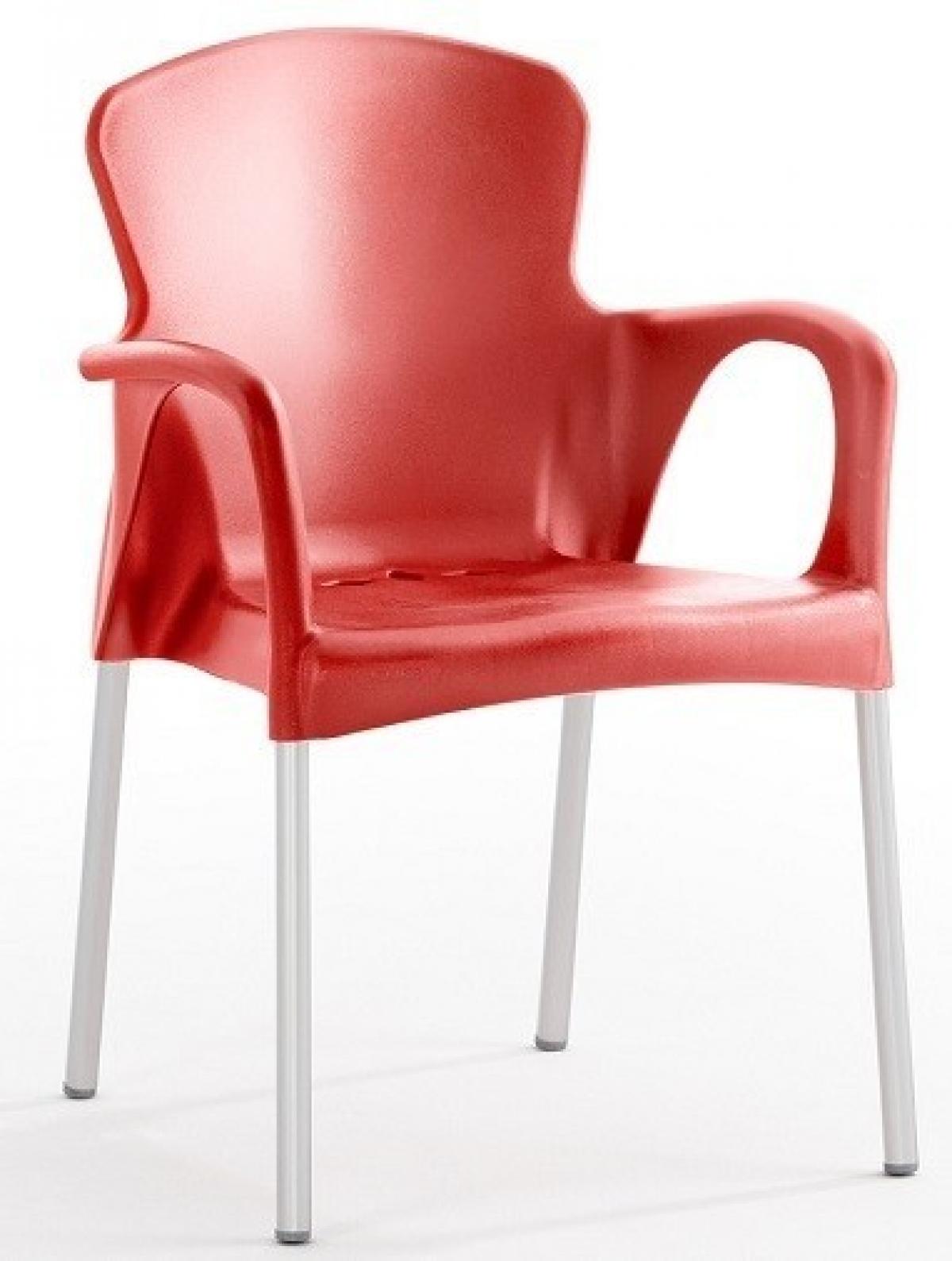 Sillón SENA, apilable, polipropileno rojo