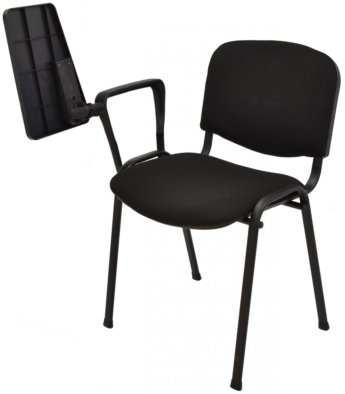 Silla NIZA NEW AM, brazo pala a derecha, chasis negro, tejido negro