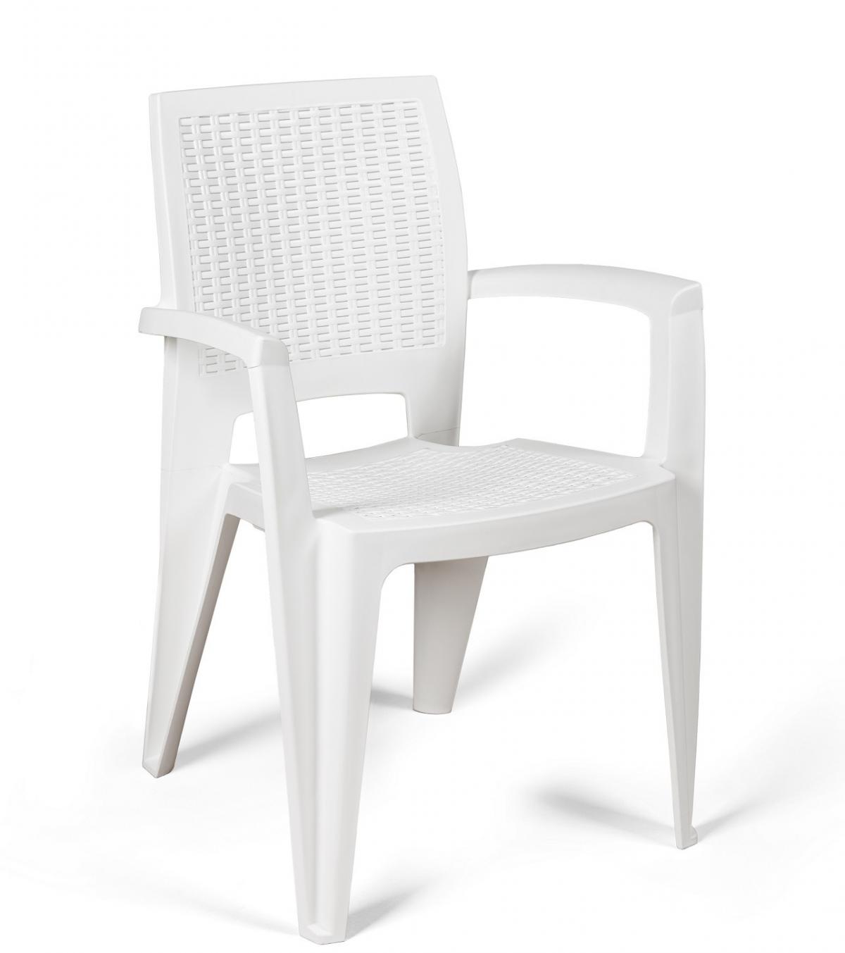 Sillón CAROL, apilable, polipropileno blanco