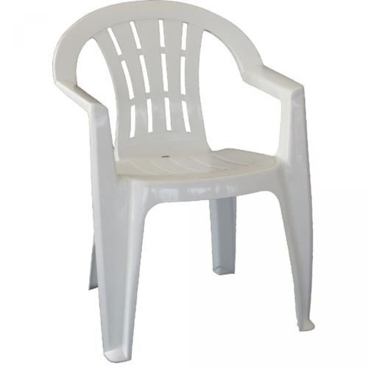 Sillón CANARIAS, monoblock, apilable, blanco