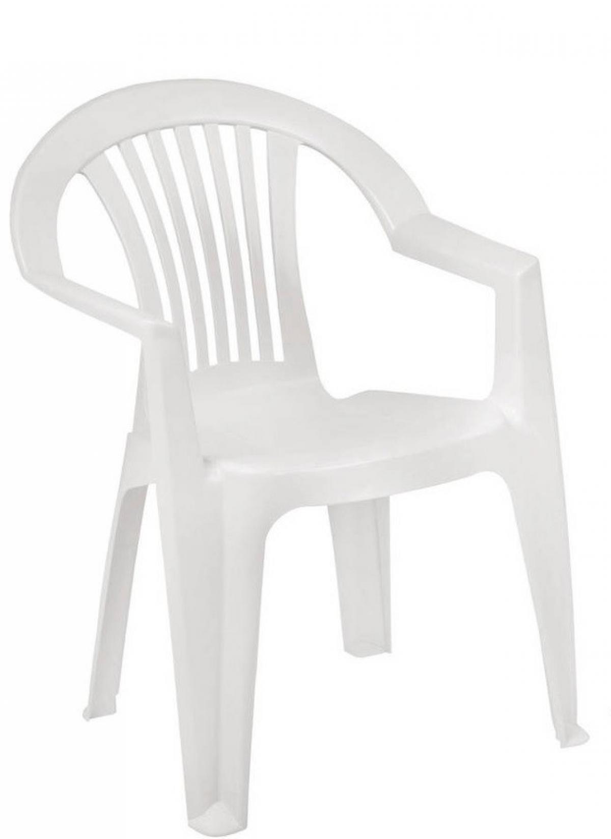 Sillón LAGO, monoblock, apilable, blanco