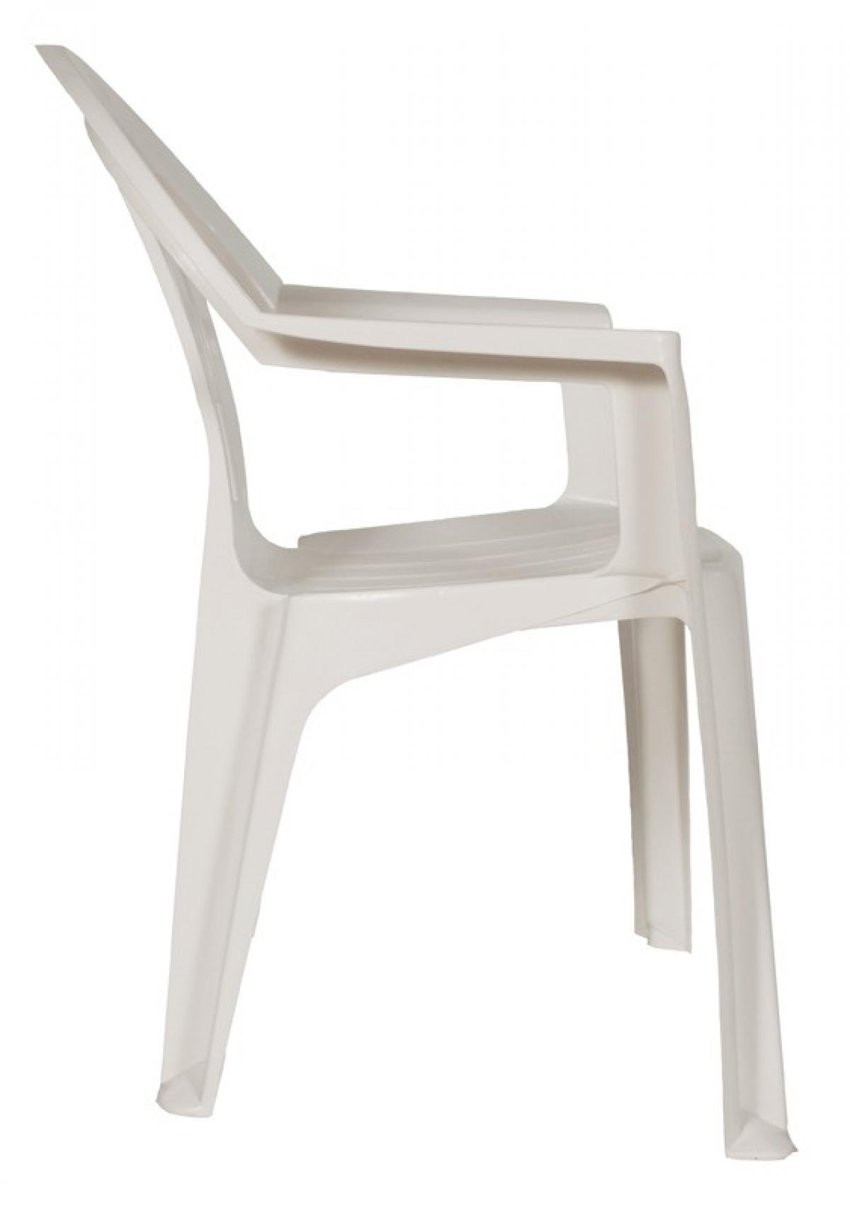 Sillón LAGO, monoblock, apilable, blanco