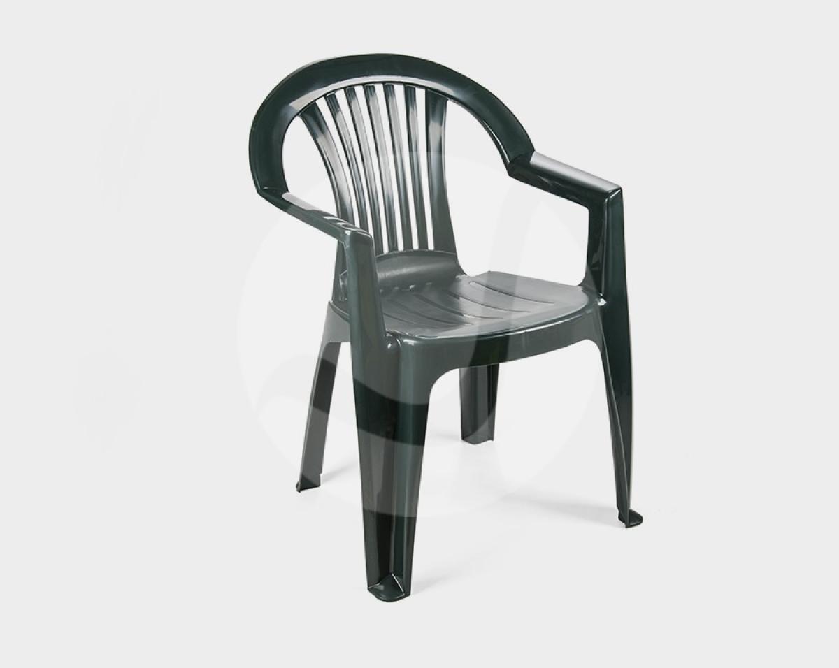 Sillón LAGO, monoblock, apilable, verde