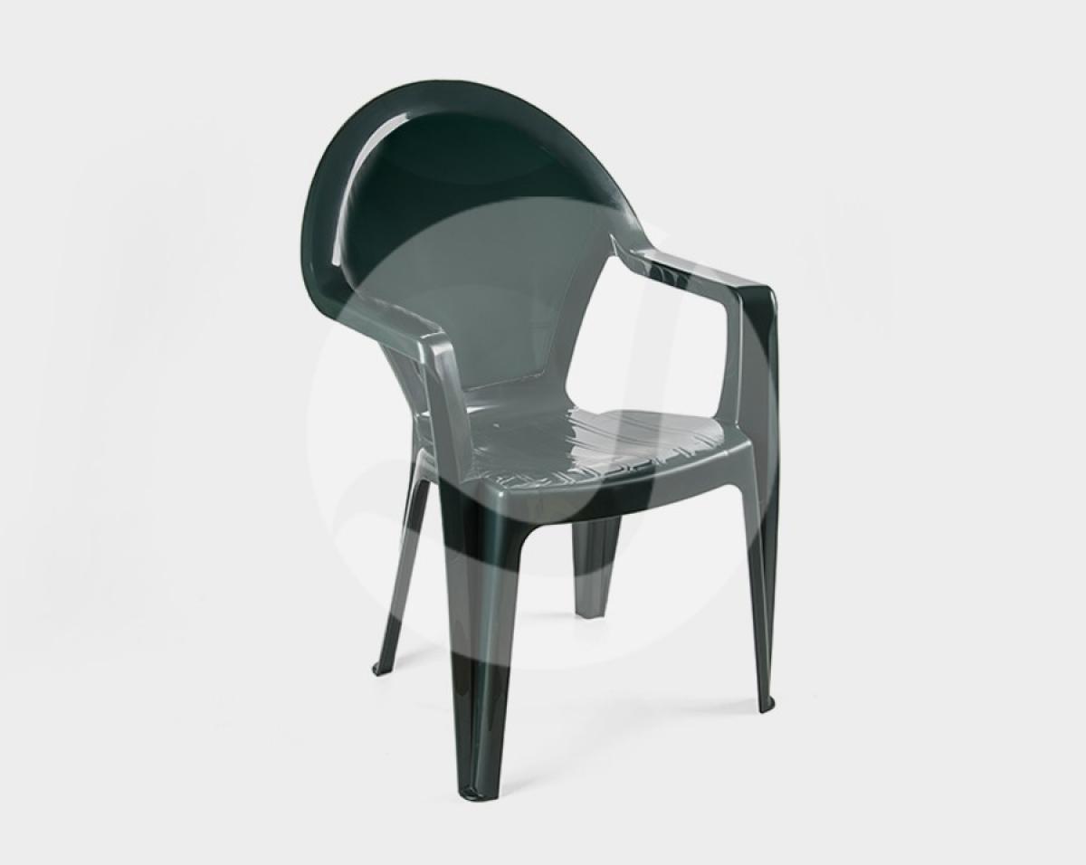 Sillón CLS, monoblock, apilable, verde