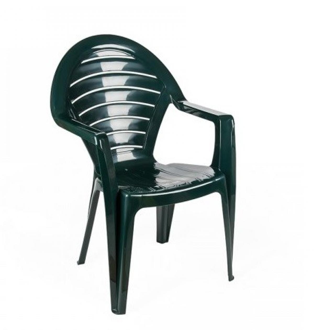 Sillón FARO, monoblock, apilable, verde