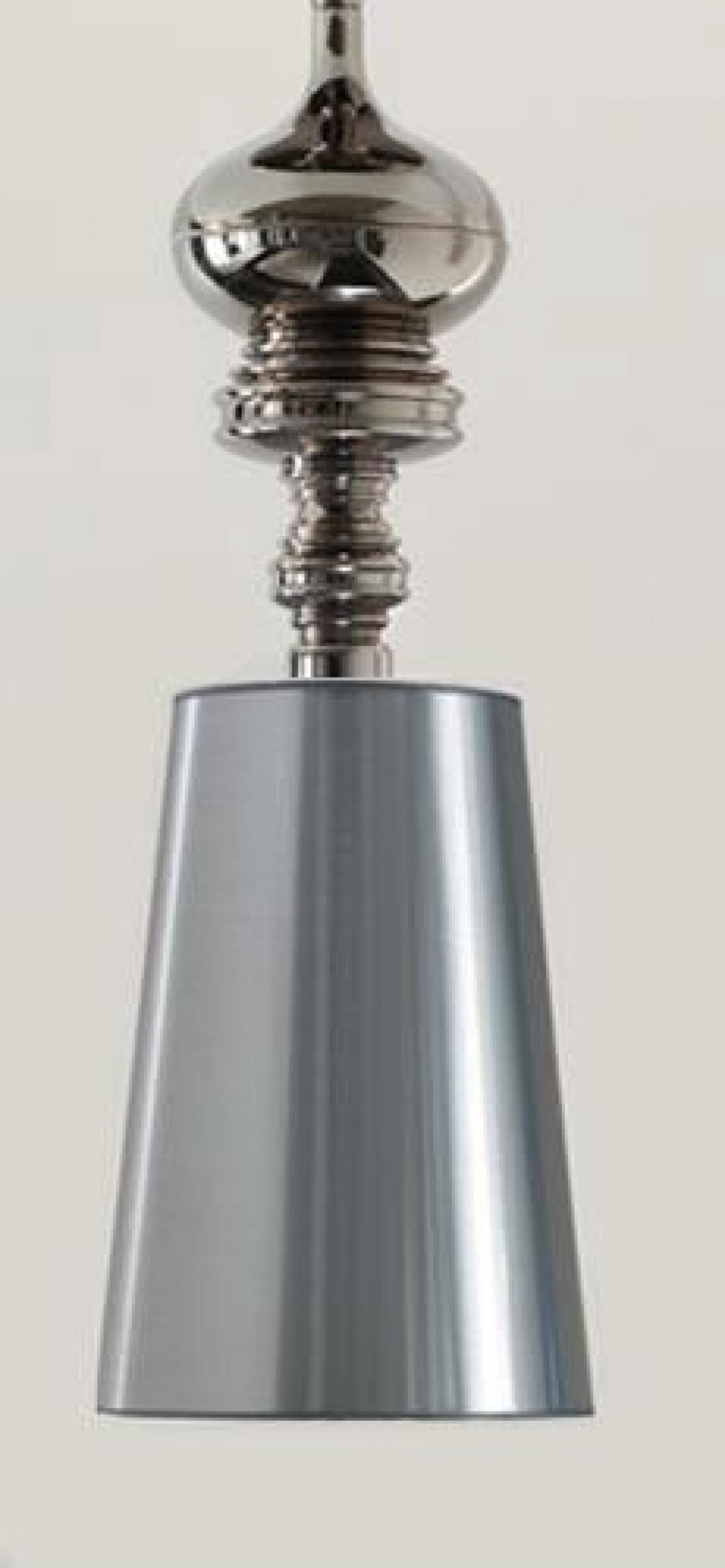 Lámpara LOUVRE, colgante, cromada, pantalla plata