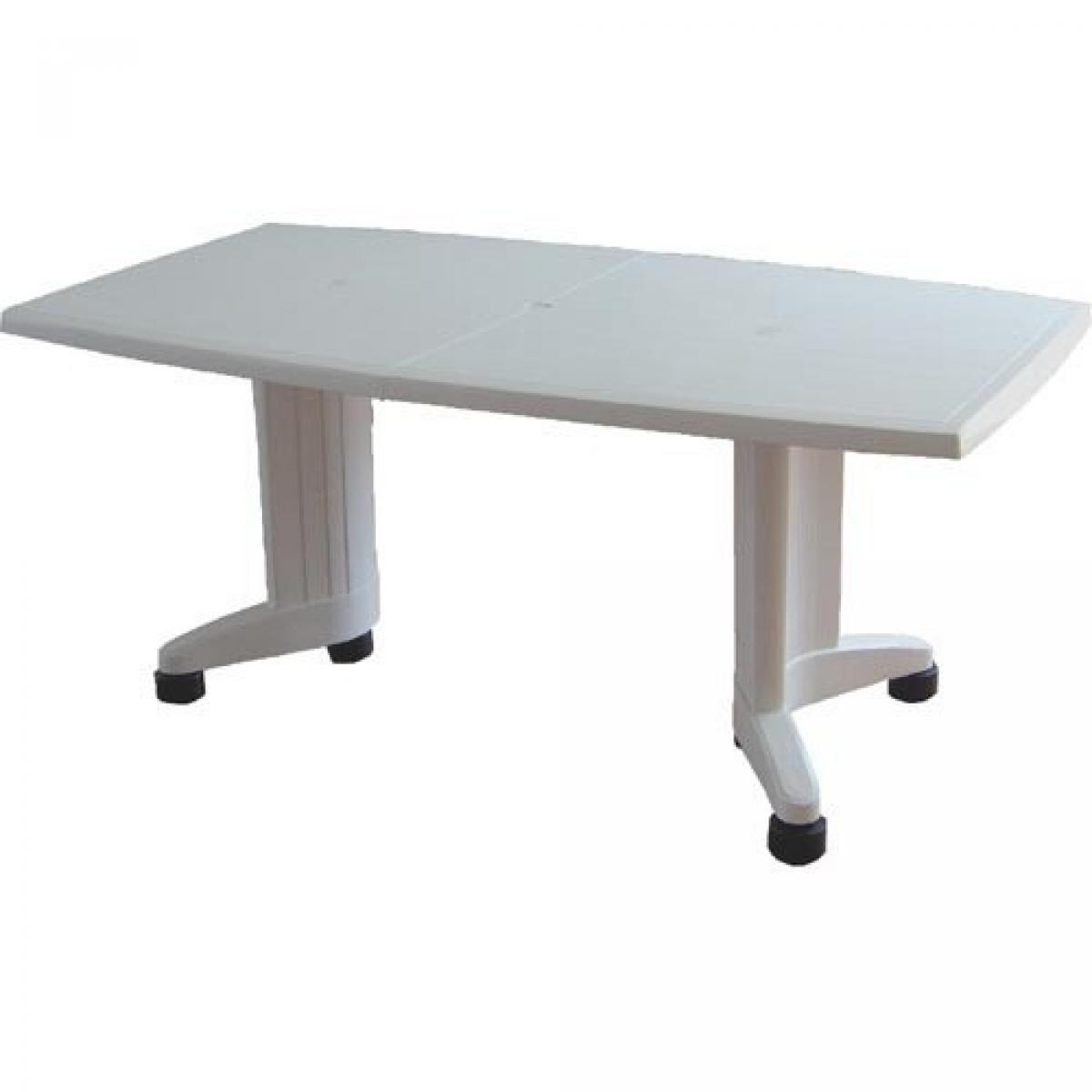 Mesa SIL, blanca, ovalada, ampliable 165/225 x 95 cms.
