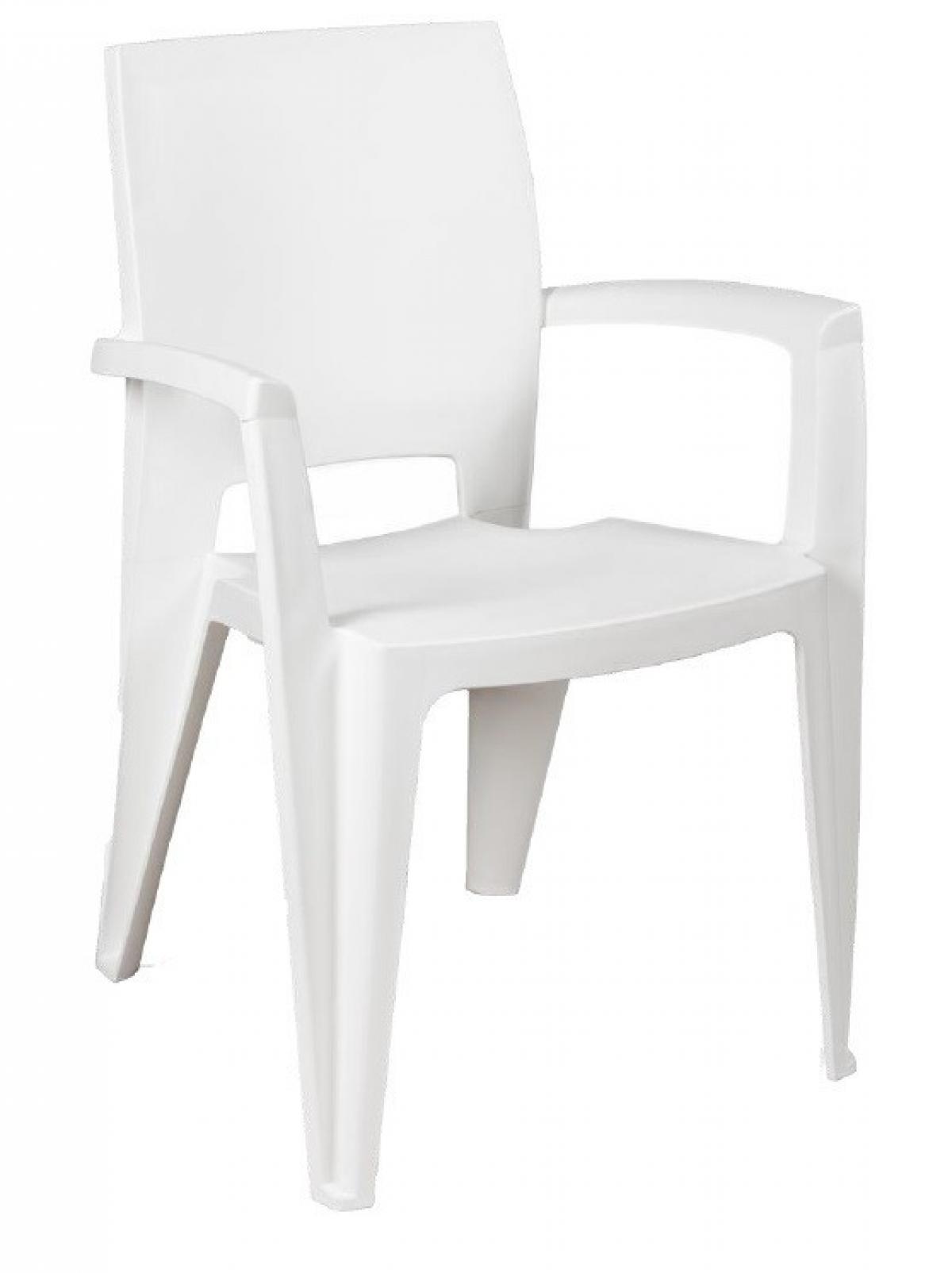 Sillón ELEN, apilable, polipropileno blanco