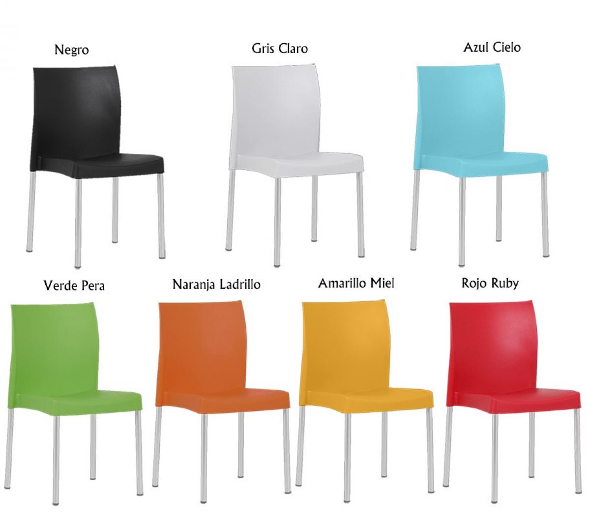 Silla SANDRA, aluminio, polipropileno blanca