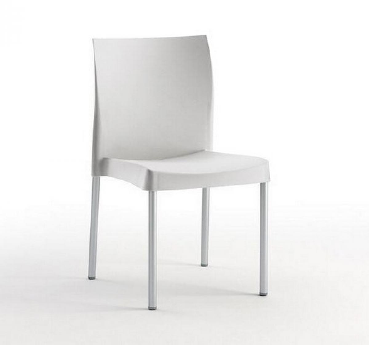 Silla SANDRA, aluminio, polipropileno gris