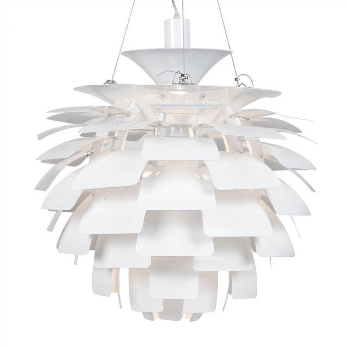 Lámpara ARTIC, aluminio, blanca, 70 cms. de diámetro